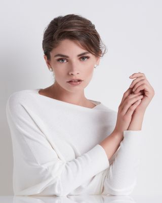 18K Yellow Gold Jaipur Color Mother of Pearl Large Stud Earrings