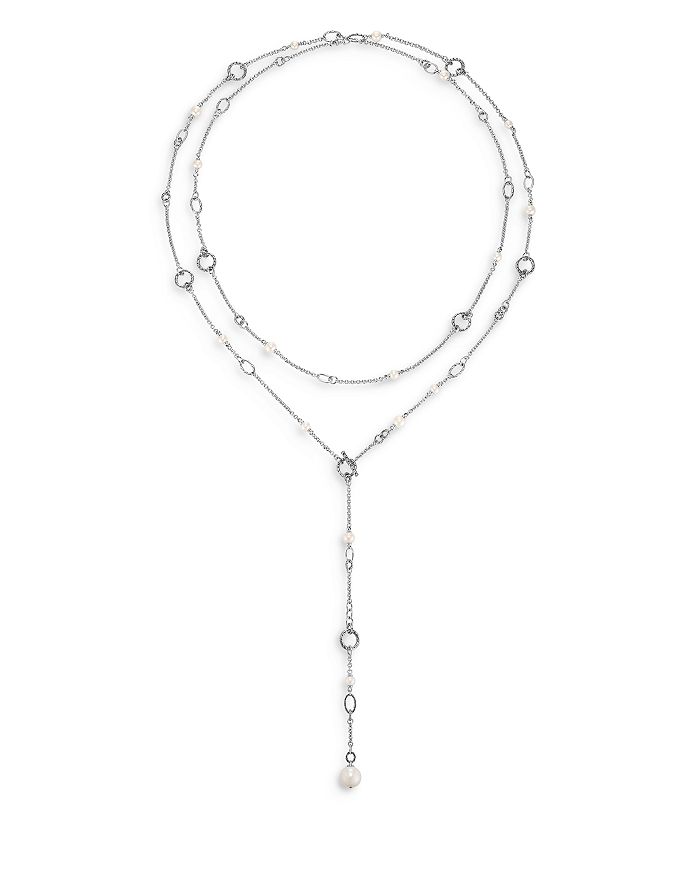 Shop John Hardy Sterling Silver Classic Chain Cultured Freshwater Pearl Sautoir Necklace, 72 In White