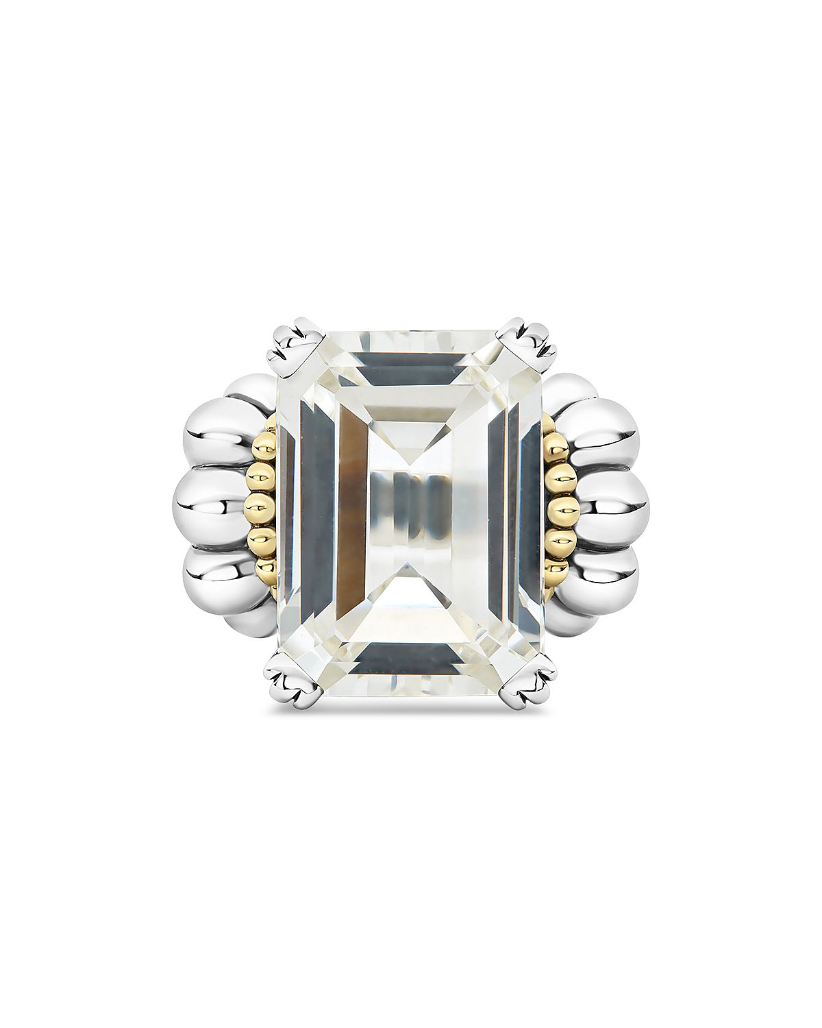 Lagos Sterling Silver & 18K Yellow Gold Glacier White Topaz Ring