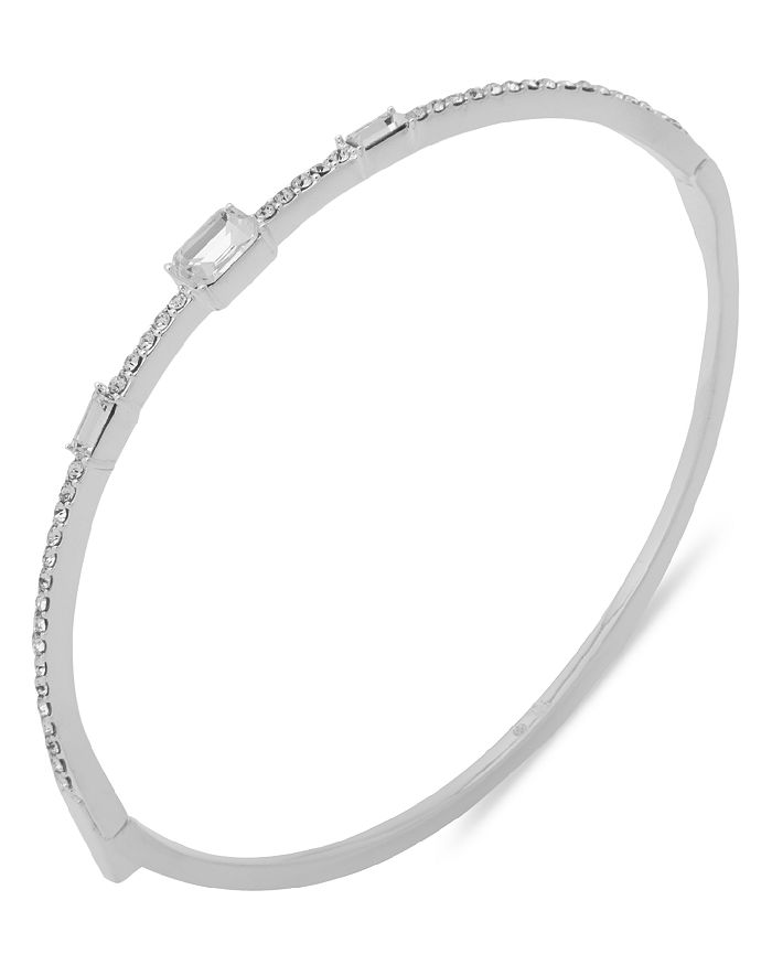 Ralph Lauren Lauren  Baguette Bangle Bracelet In Crystal White