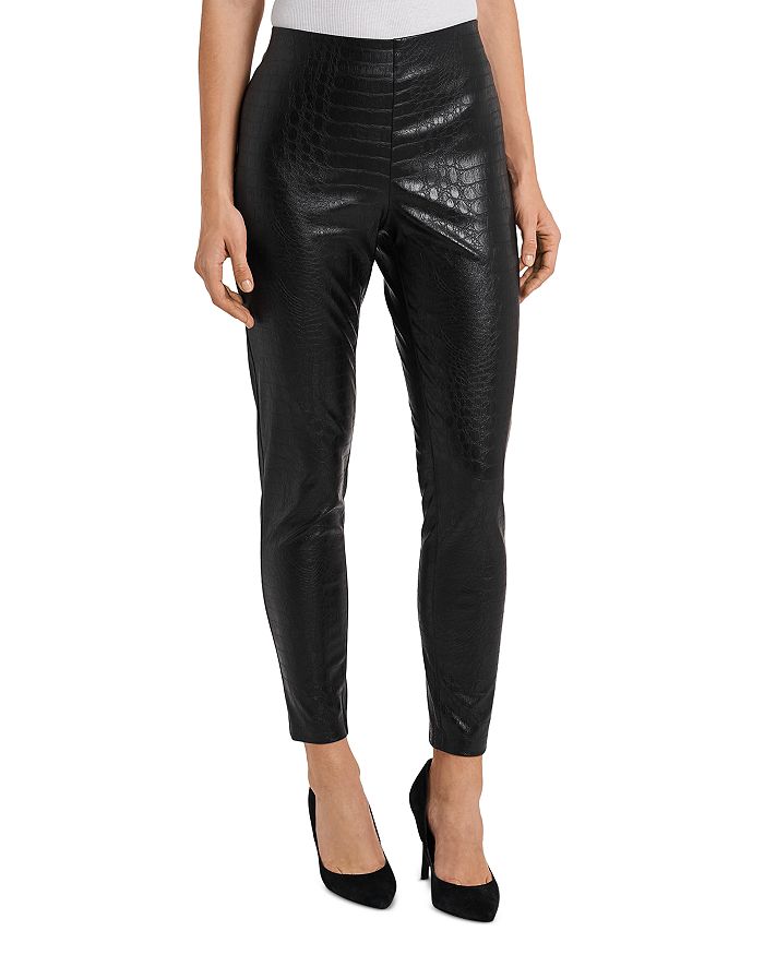VINCE CAMUTO CROC EMBOSSED FAUX LEATHER PANTS,9160301