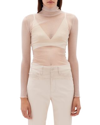 mesh turtleneck crop top