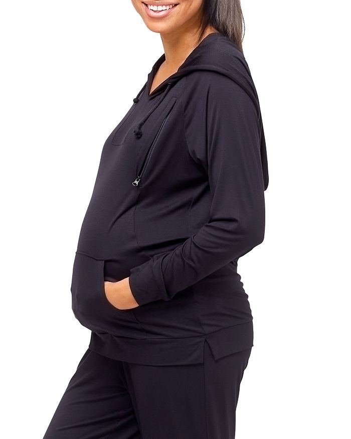 Shop Nom Maternity Simone Maternity Hoodie In Black