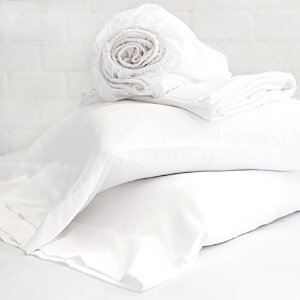 Pom Pom At Home Cotton Sateen Sheet Set, Twin In White