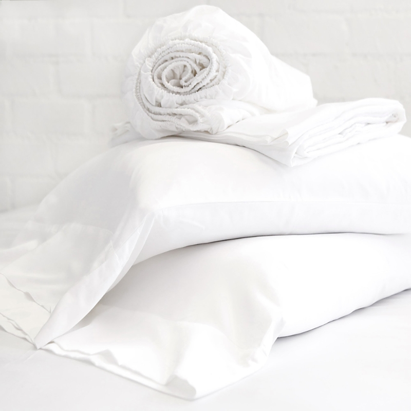 Pom Pom At Home Cotton Sateen Sheet Set In White