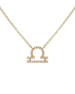 Adinas Jewels Pave Libra Pendant Necklace, 16-18