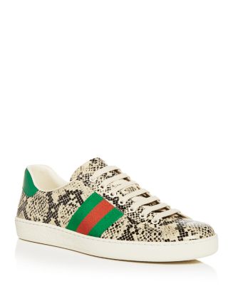 Gucci Men's New Ace Python Print Low Top Sneakers | Bloomingdale's