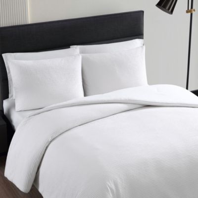 Waffle Pique Duvet Cover Set, Queen