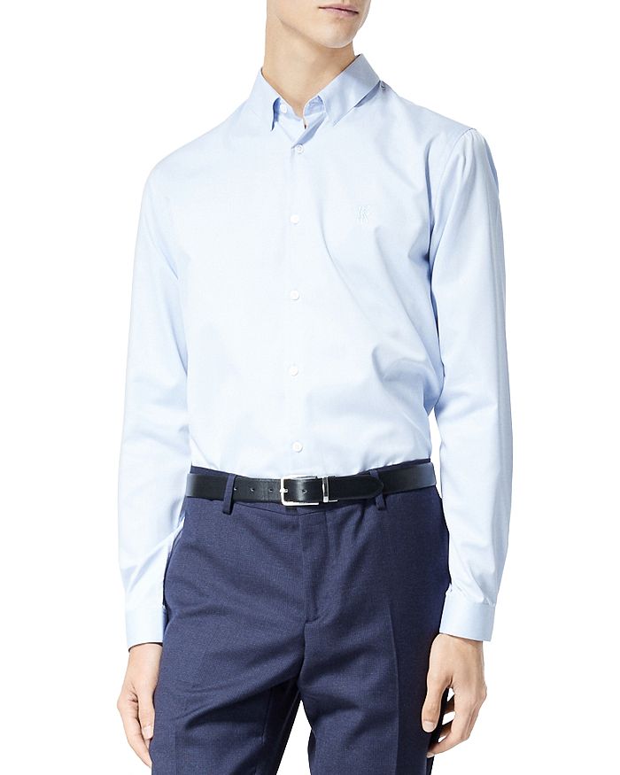THE KOOPLES CLASSIC COLLAR SHIRT WITH EMBROIDERED LOGO,HCCL21118K