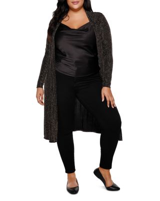metallic duster cardigan