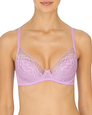 Natori Intimates Flora Contour Underwire Bra With Lace In Light Purple