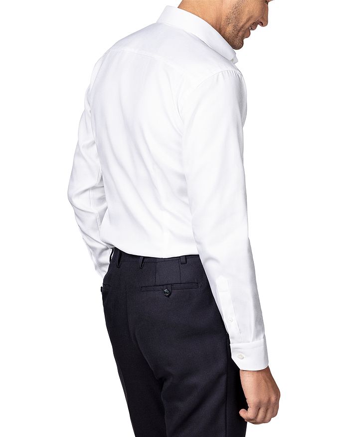 Shop Eton Contemporary Fit Diagonal Weave Shirt In White