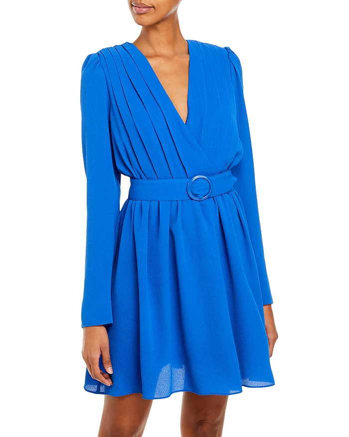 AQUA Pleated Crepe Dress - 100% Exclusive | Bloomingdale's
