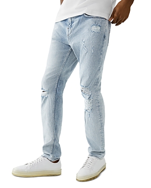 True Religion Rocco No Flap Skinny Fit Jeans in Crest Blue Worn