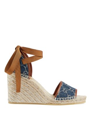 women's gg matelassé canvas espadrille sandal