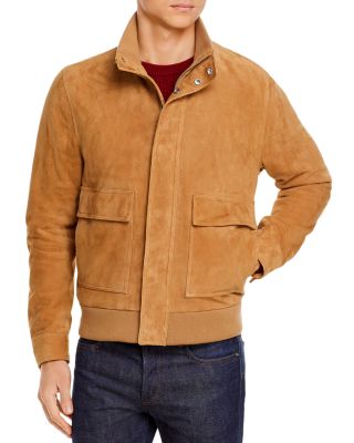 Vince Suede Slim Fit Bomber Jacket In Wheat ModeSens