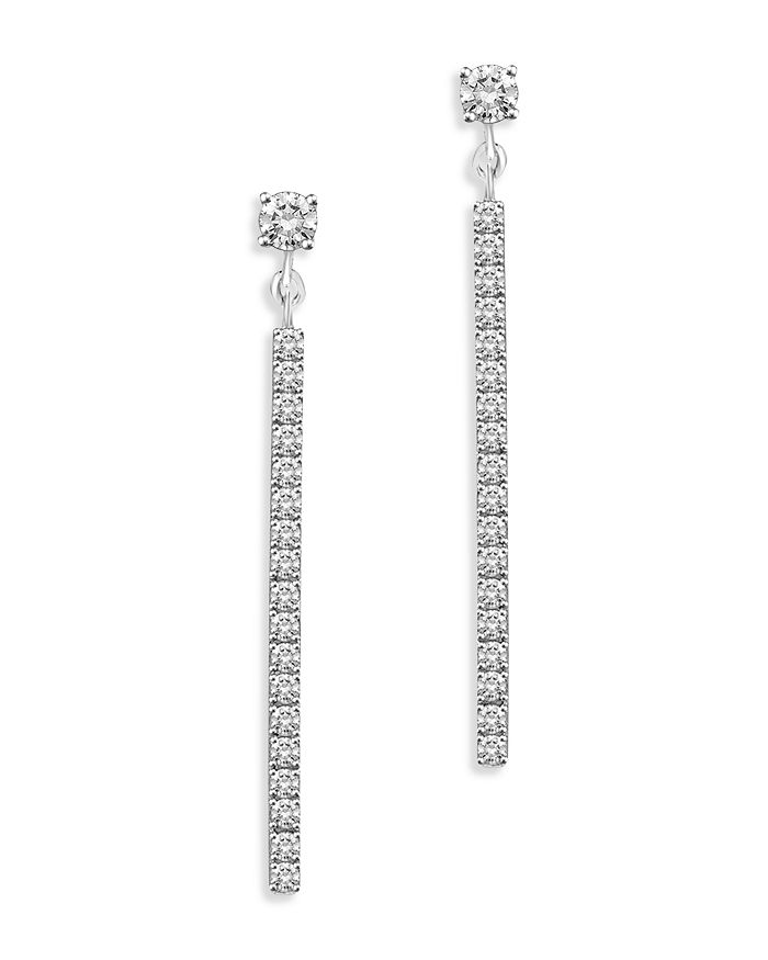 Bloomingdale's Diamond Linear Drop Earrings In 14k White Gold, 0.50 Ct. T.w. - 100% Exclusive