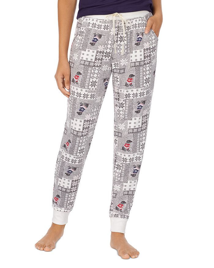 Jane & Bleecker New York Drawstring Jogger Pajama Pants In Grey Multi