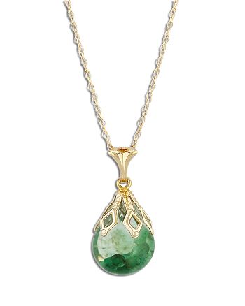 Bloomingdale S Floating Emerald Pendant Necklace In 14k Yellow Gold 18 100 Exclusive Bloomingdale S