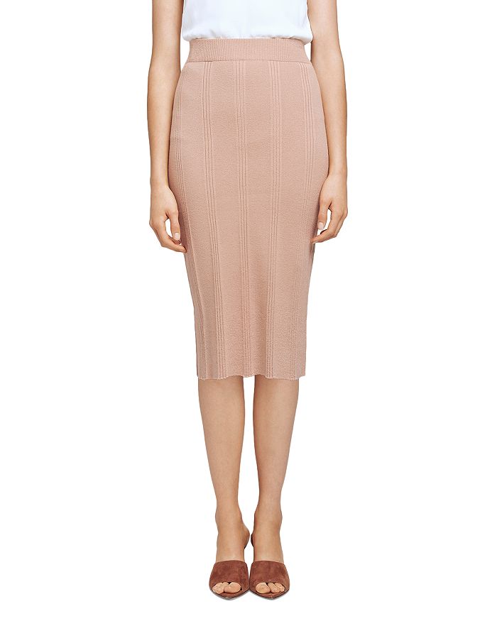 L Agence L'agence Jessica Knit Pencil Skirt In Nude