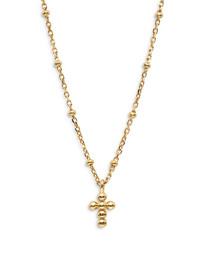 Nadri Nadri Lala Beaded Cross Pendant Necklace 18