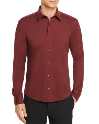 HUGO - Ermo Stretch Jersey Slim Fit Button Down Shirt