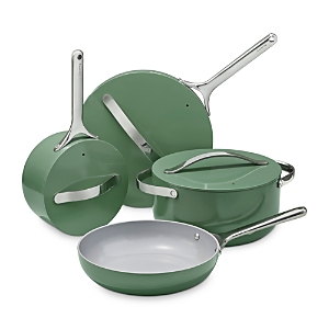 Shop Caraway Non-toxic Ceramic Non-stick Cookware 7-piece Set In Sage