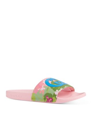 gucci pursuit floral slides