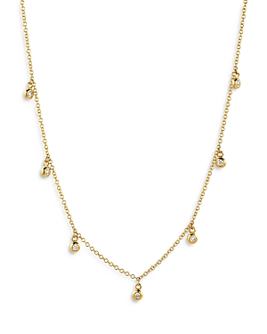 14K Yellow Gold Diamond Charm Necklace, 18
