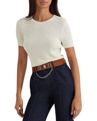 ralph lauren cable knit short sleeve