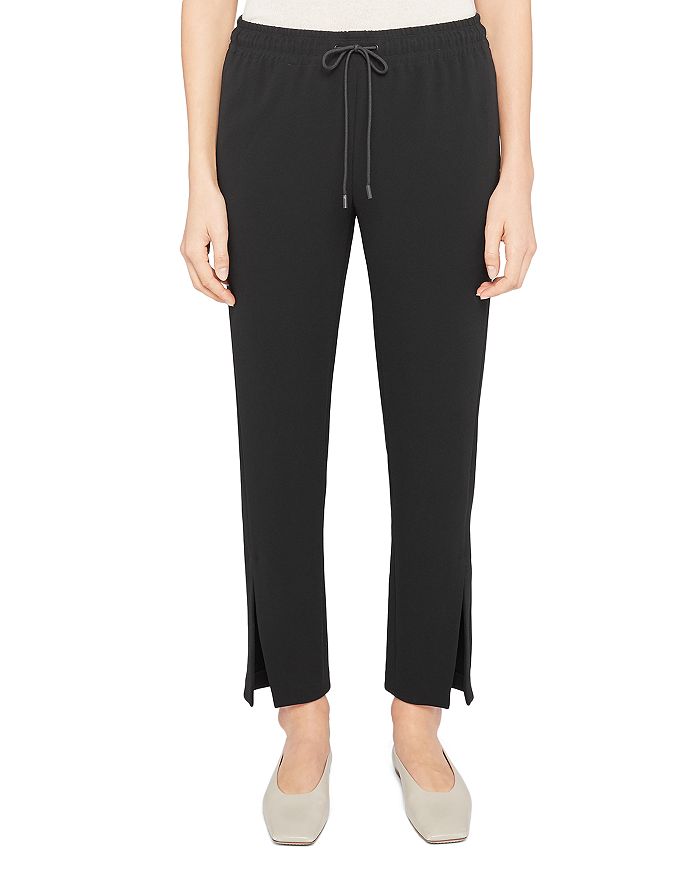 Theory Drawstring Jogger Pants With Split Hem In Black