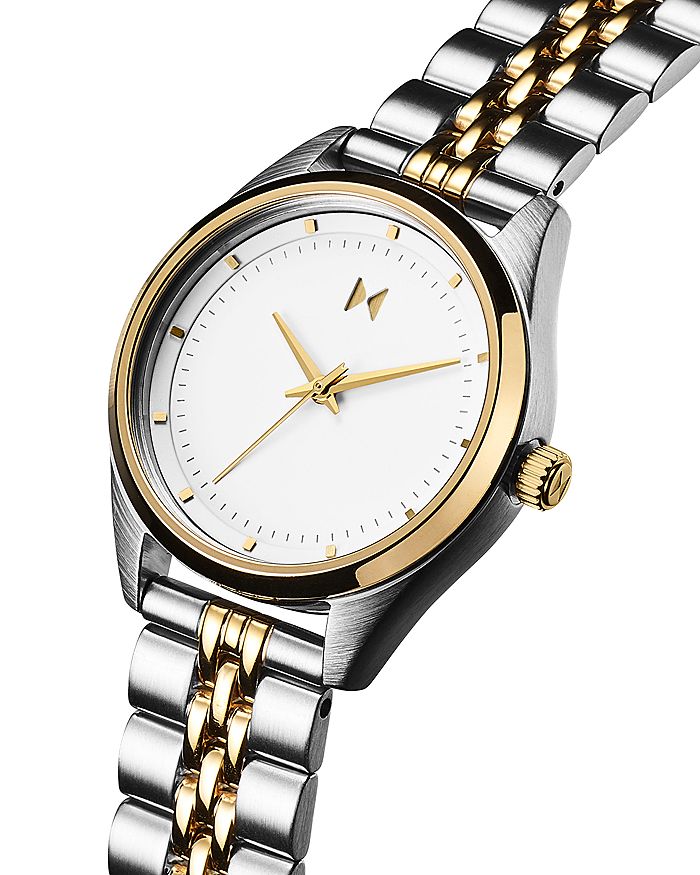 Shop Mvmt Rise Mini Two Tone Bracelet Watch, 30mm In White