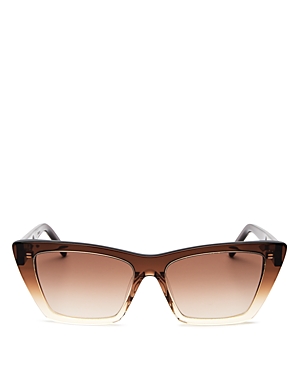 Saint Laurent Women's Cat Eye Sunglasses, 53mm In Brown/brown