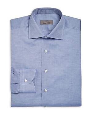 Canali Crosshatch Textured Solid Classic Fit Dress Shirt