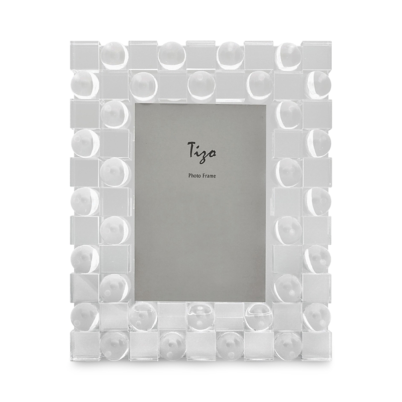 Tizo Clear Spheres & Squares Crystal Glass 5 X 7 Picture Frame