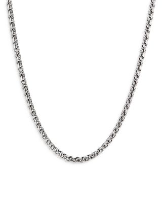 David Yurman - Men's Sterling Silver Wheat Chain Necklace 24", 4mm