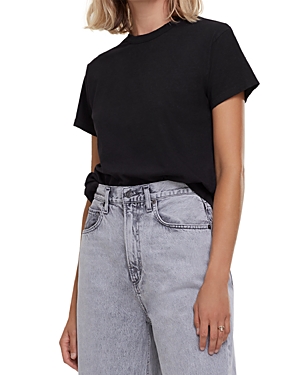 Agolde Round Neck Short-sleeved T-shirt In Black