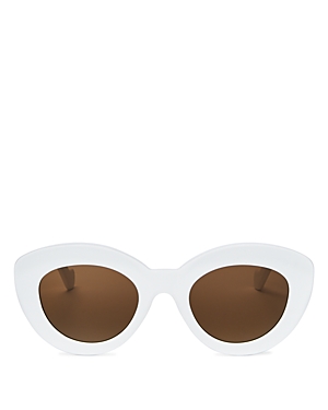 Loewe Women's Cat Eye Sunglasses, 50mm In White/brown