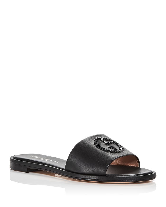 Giorgio Armani Women's Slide Sandals In Solid Black
