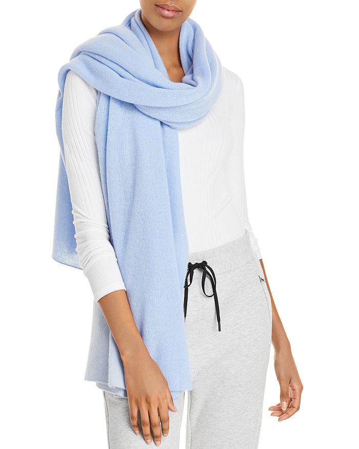 C By Bloomingdale's Cashmere Travel Wrap - 100% Exclusive In Powder Blue