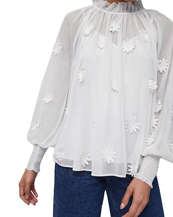 FRENCH CONNECTION Aziza Lace Long Sleeve Top | Bloomingdale's