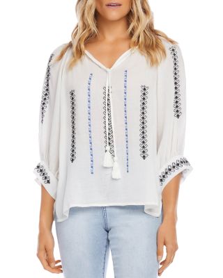 karen kane tie dye peasant top