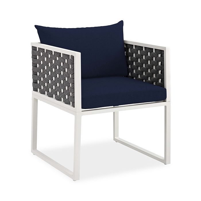 MODWAY STANCE OUTDOOR PATIO DINING ARMCHAIR,EEI-3053-WHI-NAV