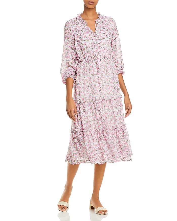AQUA Floral Print Midi Dress - 100% Exclusive | Bloomingdale's