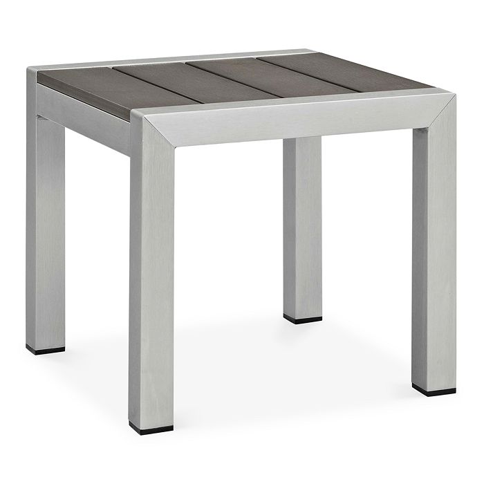 Shop Modway Shore Outdoor Patio Side Table In Silver Gray