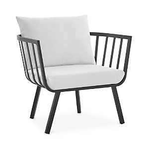 Modway Riverside Outdoor Patio Aluminum Armchair In White/gray