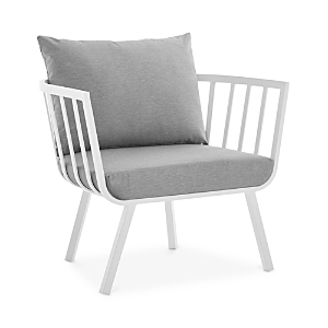 Modway Riverside Outdoor Patio Aluminum Armchair In Light Gray/white