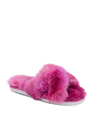 Dolce Vita Women's Pillar Faux Fur Slippers In Hot Pink