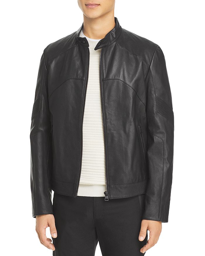 Hugo boss leather hot sale jacket bloomingdales
