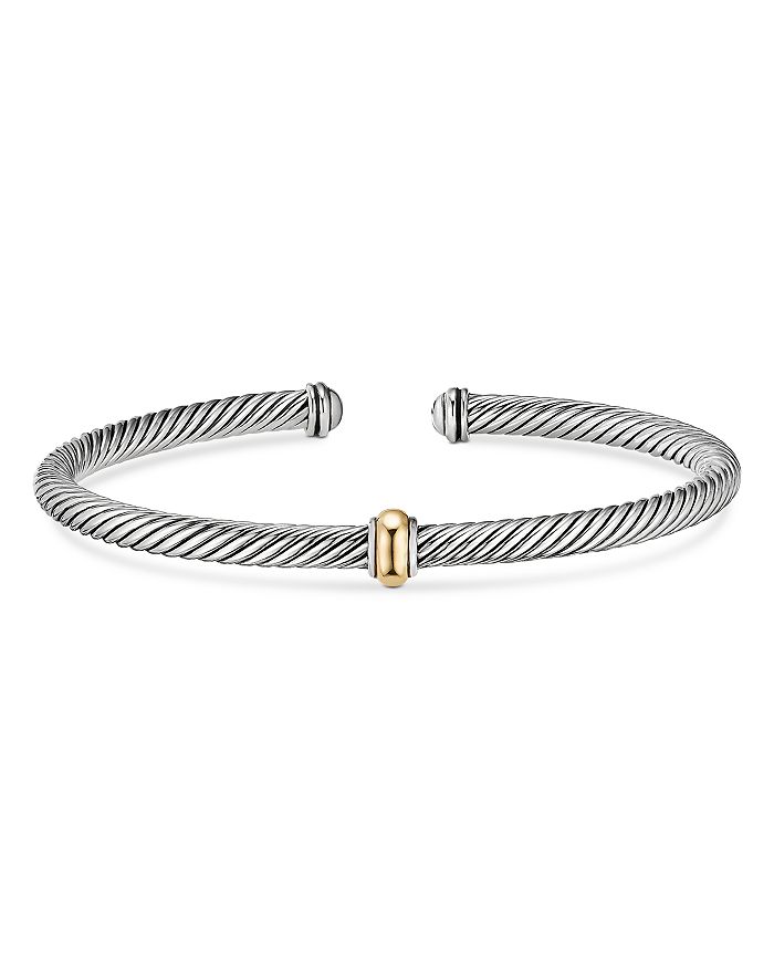 David Yurman - Sterling Silver & 18K Yellow Gold Cable Classics Cuff Bracelet